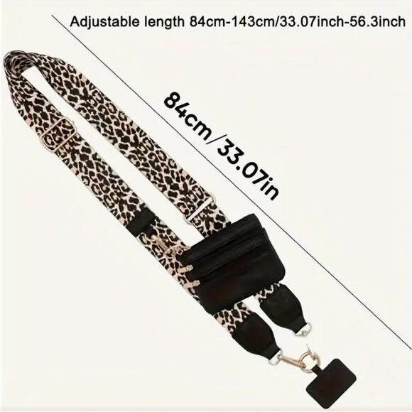 Woven Nylon Cell Phone Lanyard Strap with Wallet Pouch - Picture 8 of 8